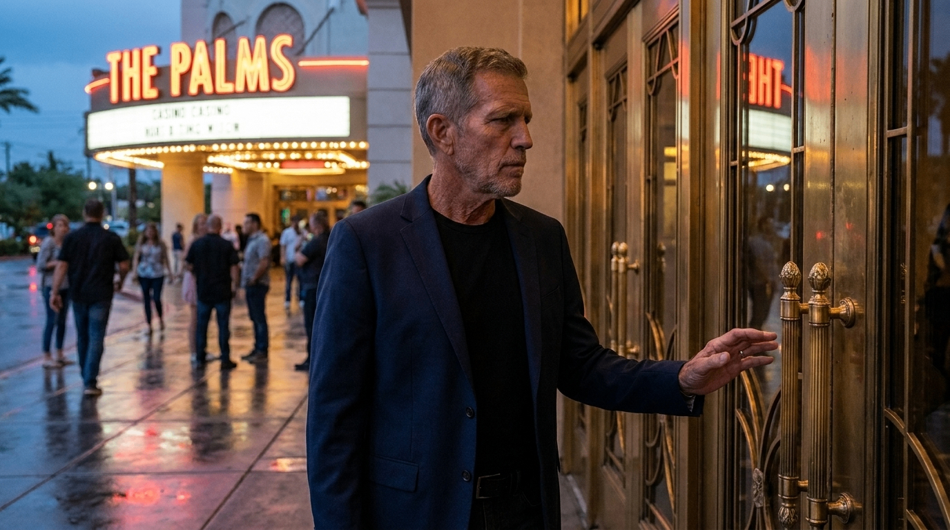 Mike Carter outside a Las Vegas casino entrance